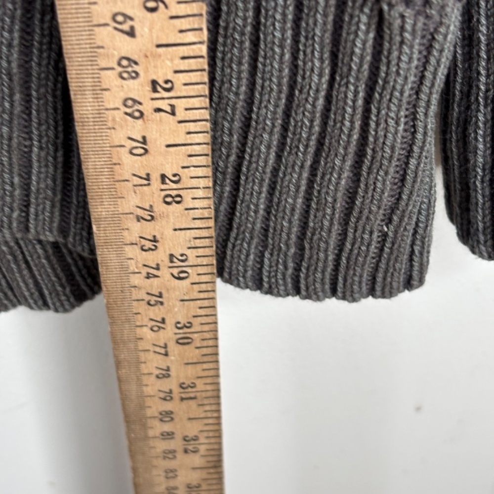 Aerie Oversized Chunky Sweater M Charcoal Ribbed Knit Scoop Neck Cozy Boho Cabin - Picture 8 of 10
